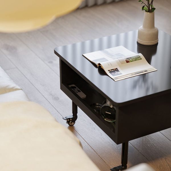 Traditional Japanese Square Solid Wood Ecological Board Top Extendable Coffee Table For Living Room - Image 8