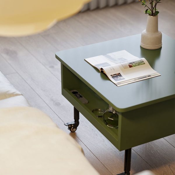 Traditional Japanese Square Solid Wood Ecological Board Top Extendable Coffee Table For Living Room - Image 9