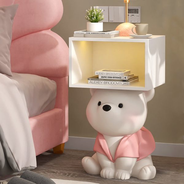 Contemporary Creative Bear Resin Rectangular Nightstand Cabinet For Bedroom - Image 14