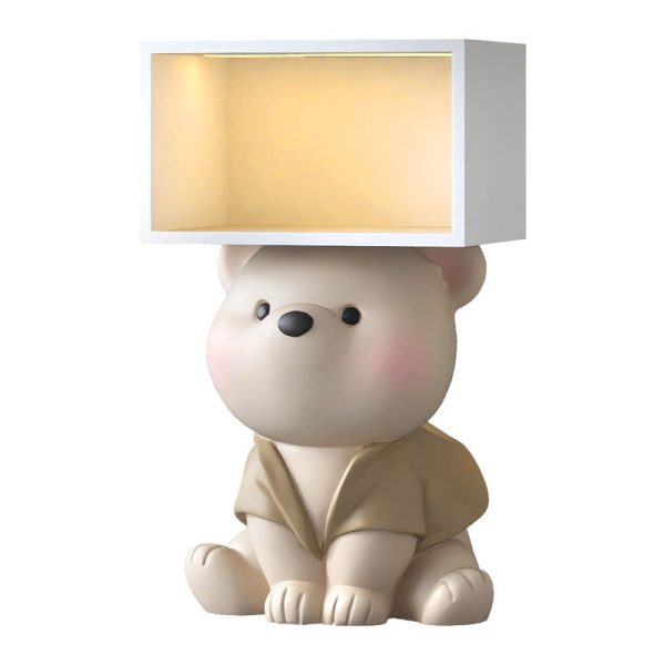 Contemporary Creative Bear Resin Rectangular Nightstand Cabinet For Bedroom - Image 18
