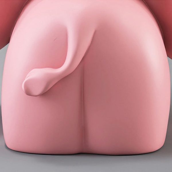 Contemporary Creative Fir Board Round Top Elephant Resin Base Side Table For Living Room - Image 6