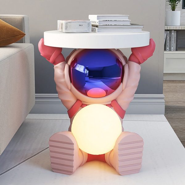 Contemporary Creative Fir Board Round Top Elephant Resin Base Side Table For Living Room - Image 27