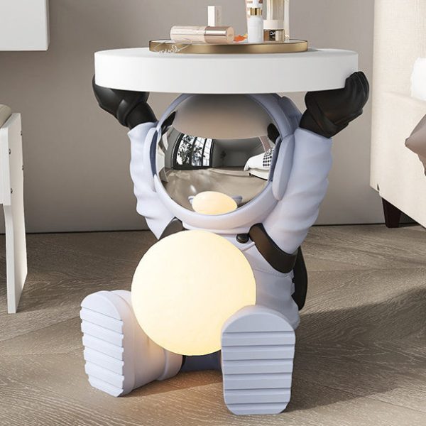 Contemporary Creative Fir Board Round Top Elephant Resin Base Side Table For Living Room - Image 28