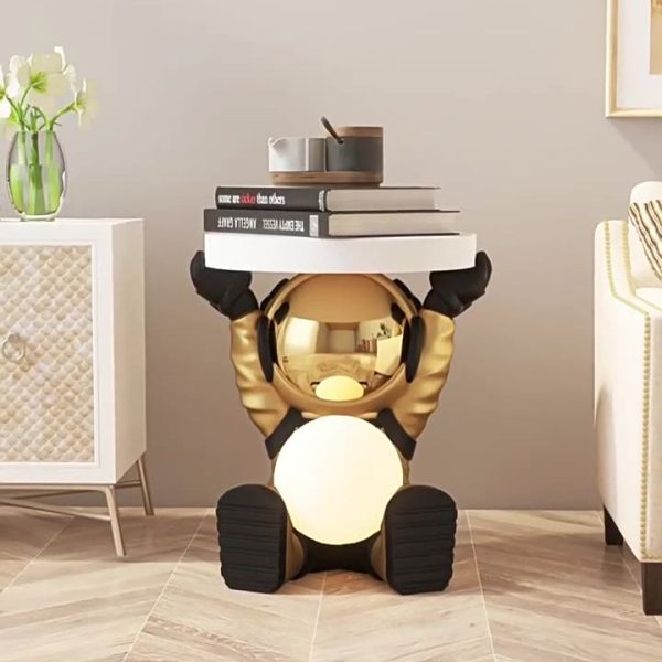 Contemporary Creative Fir Board Round Top Elephant Resin Base Side Table For Living Room - Image 37