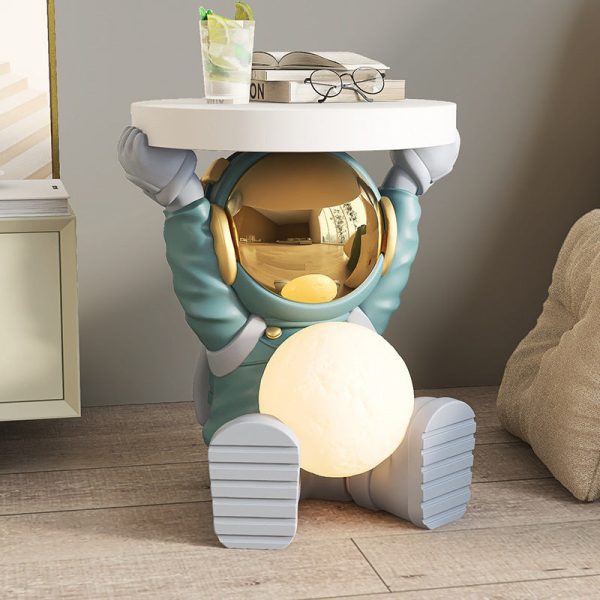 Contemporary Creative Fir Board Round Top Elephant Resin Base Side Table For Living Room - Image 38