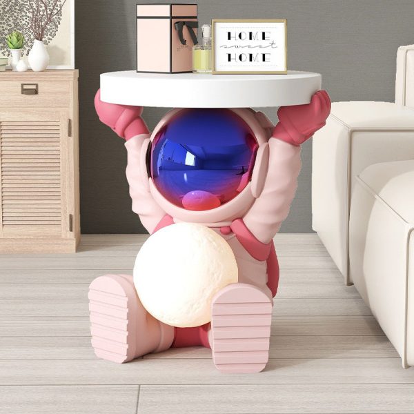 Contemporary Creative Fir Board Round Top Elephant Resin Base Side Table For Living Room - Image 39