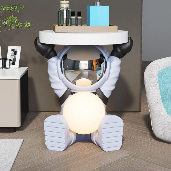 Contemporary Creative Fir Board Round Top Elephant Resin Base Side Table For Living Room - Image 20