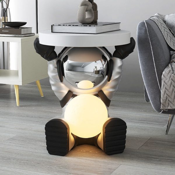 Contemporary Creative Fir Board Round Top Elephant Resin Base Side Table For Living Room - Image 23