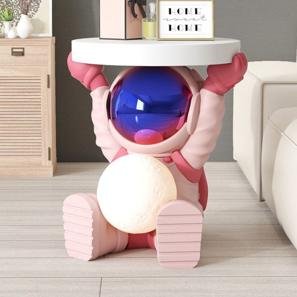 Contemporary Creative Fir Board Round Top Elephant Resin Base Side Table For Living Room - Image 24