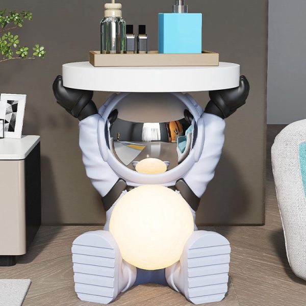Contemporary Creative Fir Board Round Top Elephant Resin Base Side Table For Living Room - Image 25
