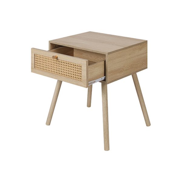 Contemporary Simplicity Rectangular Solid Wood Nightstand Drawer For Bedroom - Image 2