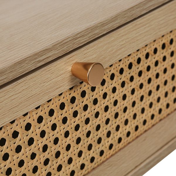 Contemporary Simplicity Rectangular Solid Wood Nightstand Drawer For Bedroom - Image 5