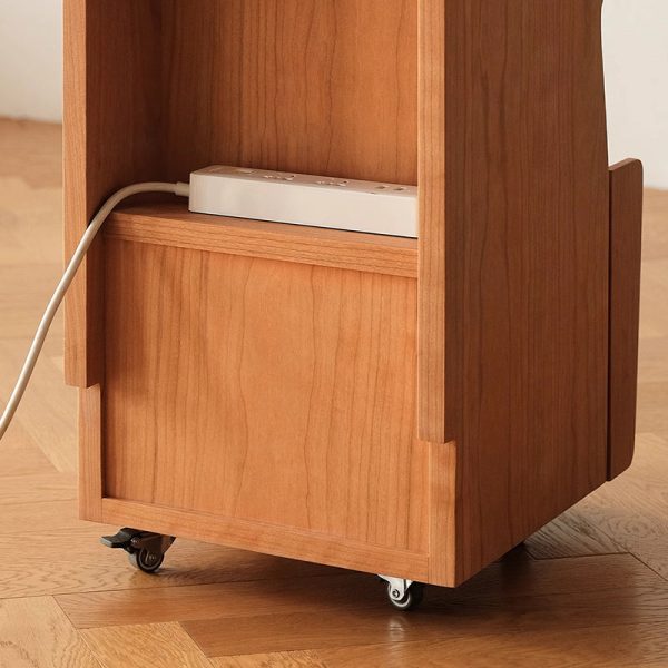 Traditional Japanese Solid Wood Glass Square Movable Nightstand Drawer Storage Shelf For Bedroom - Image 16