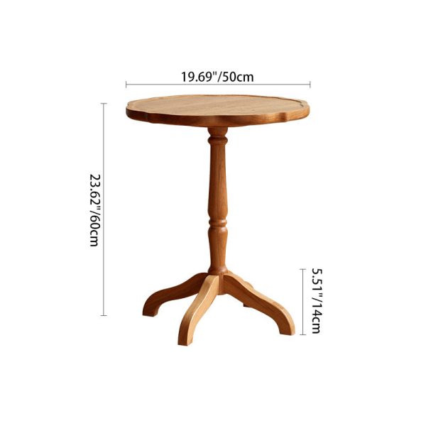 Traditional Japanese Cherry Wood Flower Shape Coffee Table For Living Room - Image 4