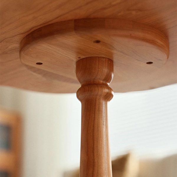 Traditional Japanese Cherry Wood Flower Shape Coffee Table For Living Room - Image 9