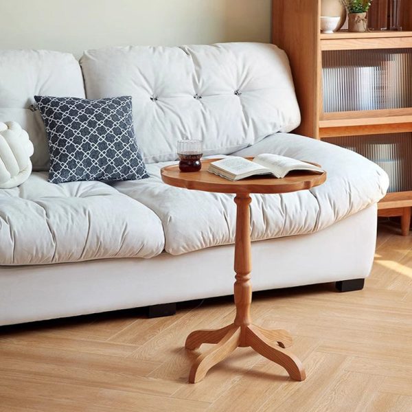Traditional Japanese Cherry Wood Flower Shape Coffee Table For Living Room - Image 14