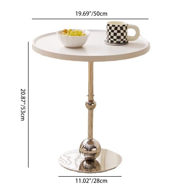Contemporary Nordic Glass Round Top Stainless Steel End Table For Living Room - Image 3