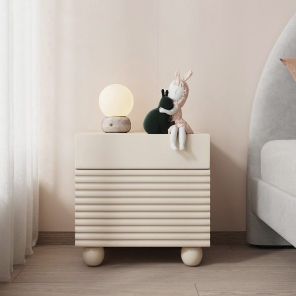 Contemporary Nordic Solid Wood Cube Nightstand 2-Drawer For Bedroom - Image 7
