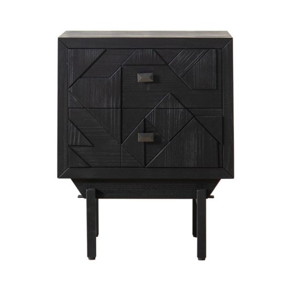 Traditional French Solid Wood Cube Nightstand 2-Drawer For Bedroom - Image 12