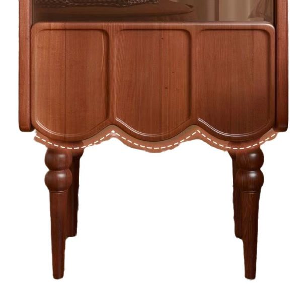Traditional French Rectangular Solid Wood Top Nightstand Storage Drawer For Bedroom - Image 10