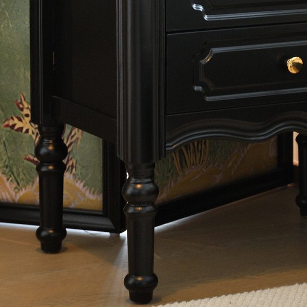 Traditional European Rectangular Solid Wood Nightstand 2-Drawer For Bedroom - Image 9