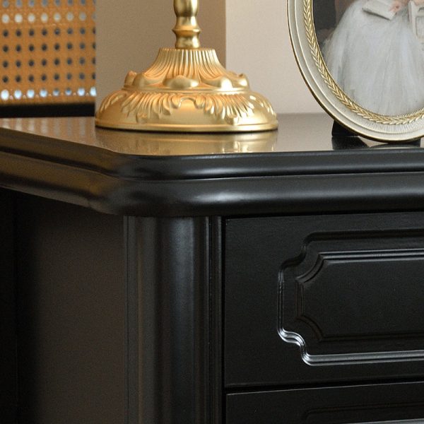 Traditional European Rectangular Solid Wood Nightstand 2-Drawer For Bedroom - Image 10