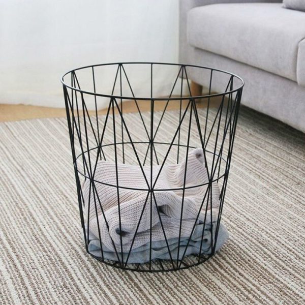 Contemporary Scandinavian Solid Wood Round Top Iron Frame Coffee Table For Living Room - Image 14