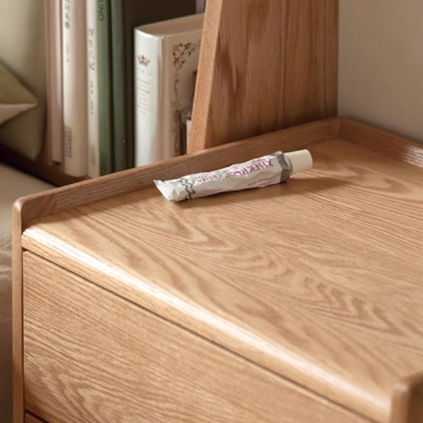 Traditional Vintage Rectangular Solid Wood Nightstand 3-Drawer For Bedroom - Image 5