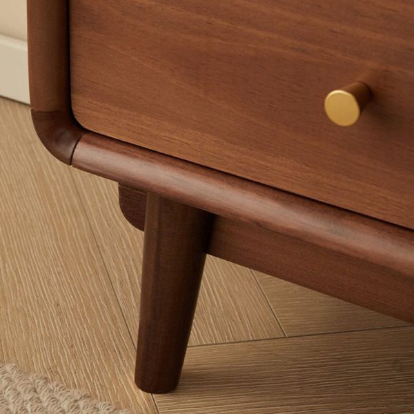 Traditional Japanese Square Solid Wood Top Nightstand 2-Tier Storage Drawer For Bedroom - Image 11