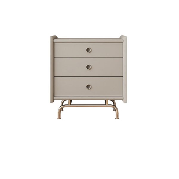 Modern Simplicity Cube Solid Wood Nightstand 3-Drawer For Bedroom - Image 11