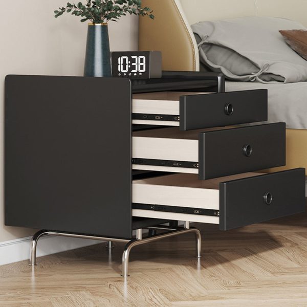 Modern Simplicity Cube Solid Wood Nightstand 3-Drawer For Bedroom - Image 6