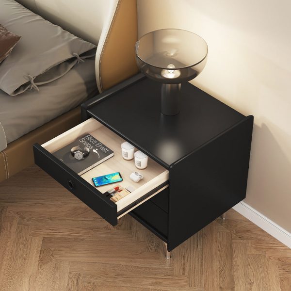 Modern Simplicity Cube Solid Wood Nightstand 3-Drawer For Bedroom - Image 7