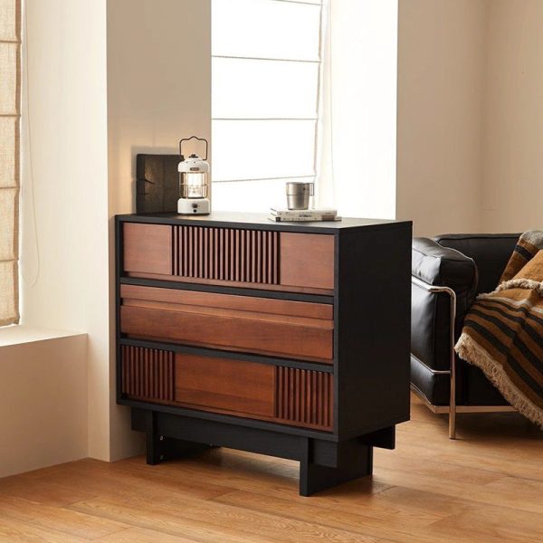 Traditional French Solid Wood Rectangular Narrow Console Table Storage Cabinet 3-Drawer For Entryway - Image 10