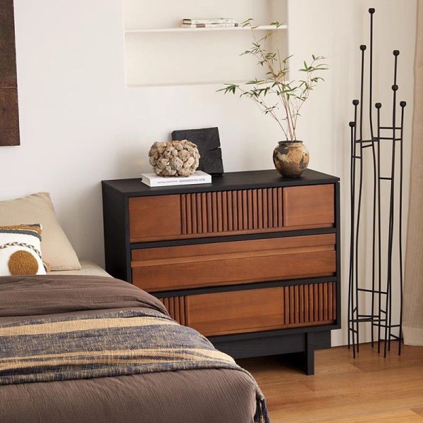 Traditional French Solid Wood Rectangular Narrow Console Table Storage Cabinet 3-Drawer For Entryway - Image 2