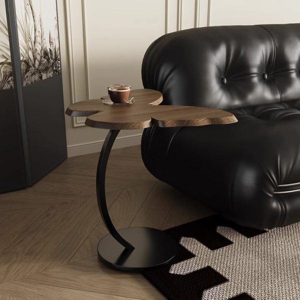 Contemporary Creative Butterfly Solid Wood Top Iron End Table For Living Room - Image 15