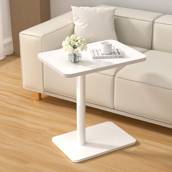 Modern Simplicity MDF Rectangular Top Steel Pipe End Table 2- Tier With Casters For Living Room - Image 15