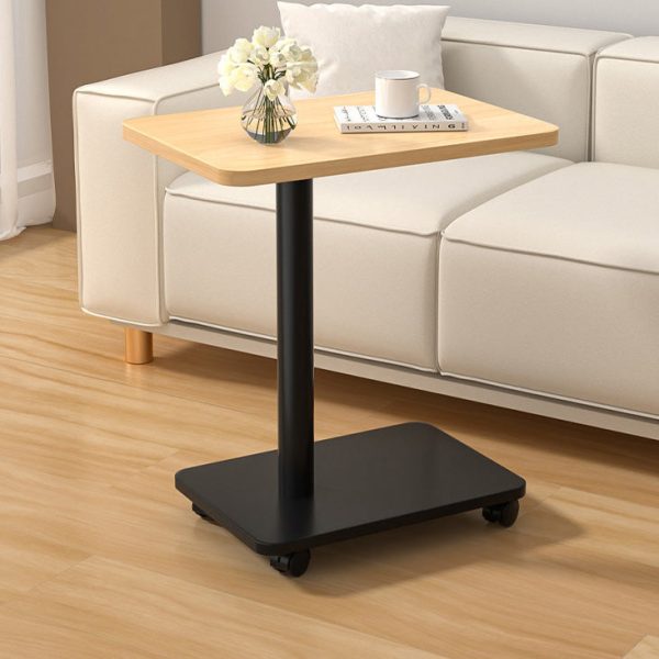 Modern Simplicity MDF Rectangular Top Steel Pipe End Table 2- Tier With Casters For Living Room - Image 11