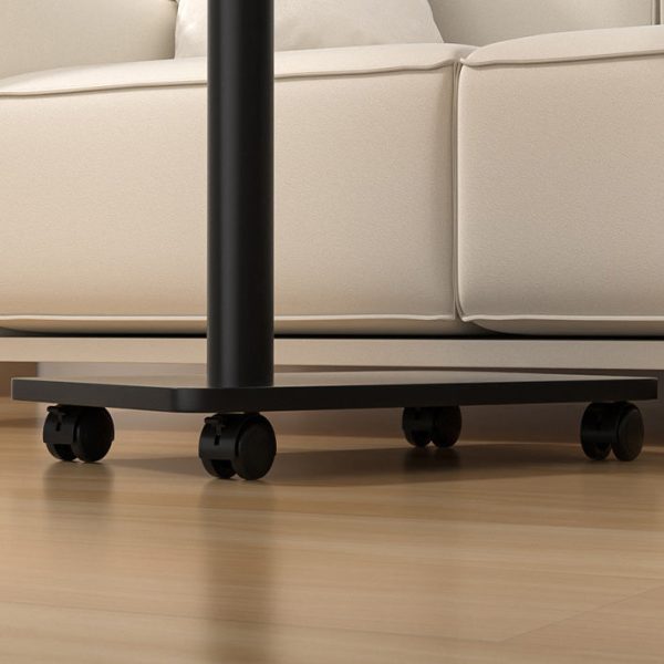 Modern Simplicity MDF Rectangular Top Steel Pipe End Table 2- Tier With Casters For Living Room - Image 4