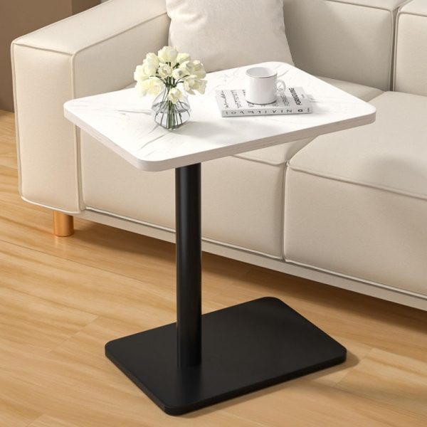 Modern Simplicity MDF Rectangular Top Steel Pipe End Table 2- Tier With Casters For Living Room - Image 14