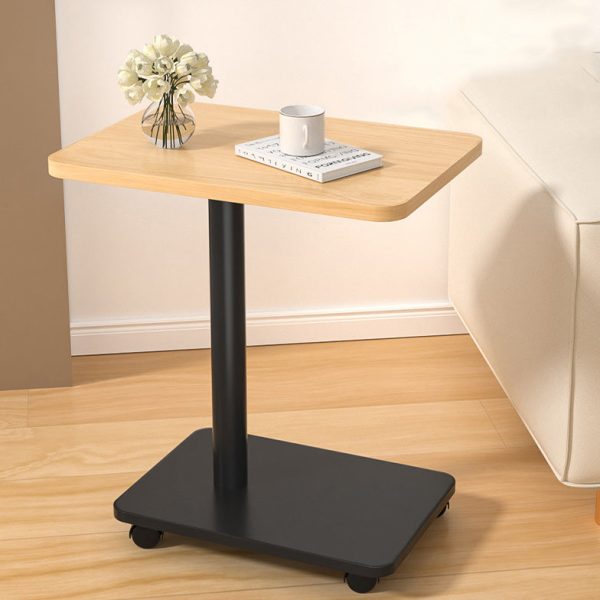Modern Simplicity MDF Rectangular Top Steel Pipe End Table 2- Tier With Casters For Living Room - Image 12