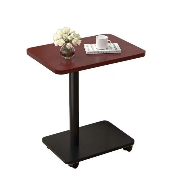 Modern Simplicity MDF Rectangular Top Steel Pipe End Table 2- Tier With Casters For Living Room - Image 16
