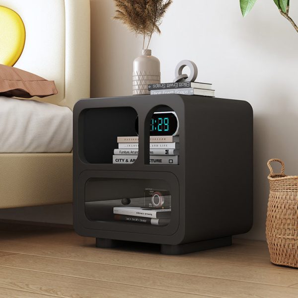 Contemporary Simplicity Cube Solid Wood Nightstand 1-Drawer For Bedroom - Image 15