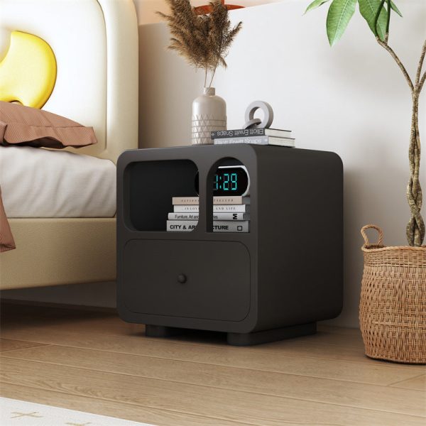 Contemporary Simplicity Cube Solid Wood Nightstand 1-Drawer For Bedroom - Image 17