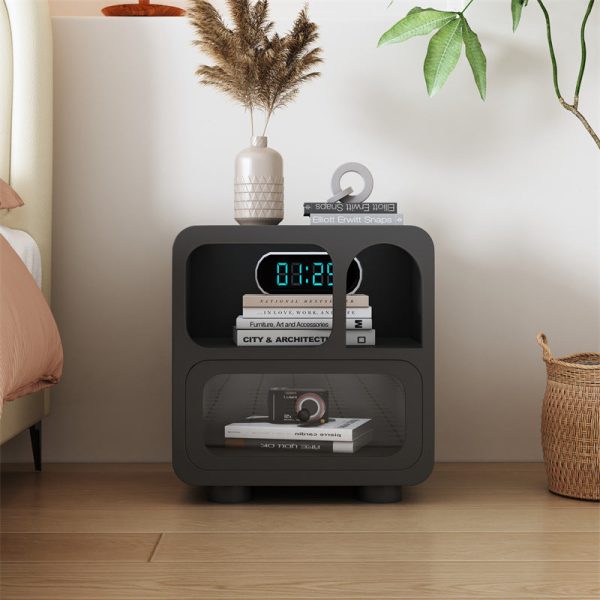 Contemporary Simplicity Cube Solid Wood Nightstand 1-Drawer For Bedroom - Image 19