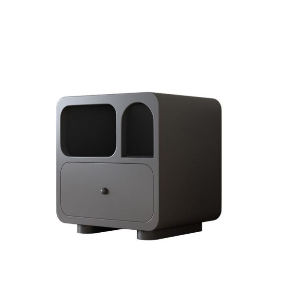 Contemporary Simplicity Cube Solid Wood Nightstand 1-Drawer For Bedroom - Image 22