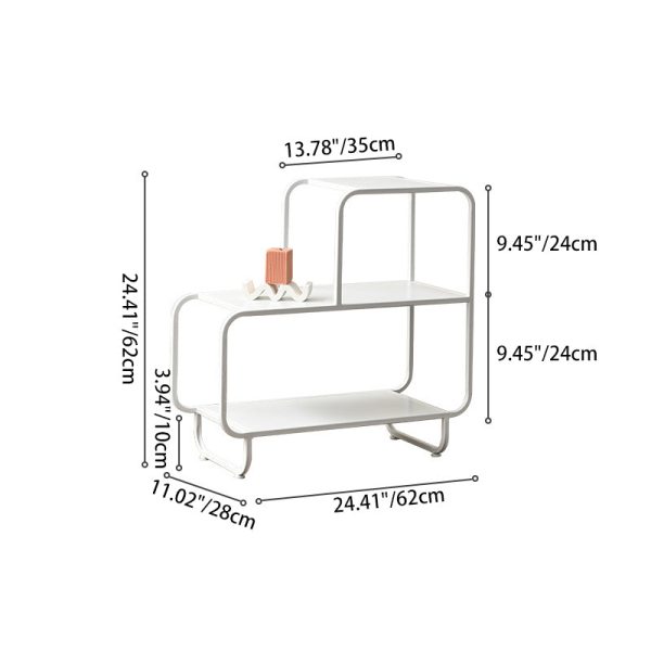 Contemporary Nordic Rectangular Iron Side Table 3-Tier Storage Shelves For Living Room - Image 4