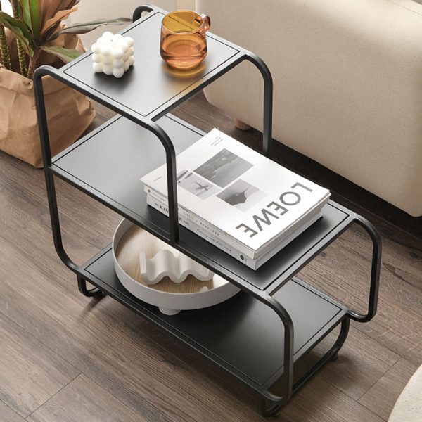 Contemporary Nordic Rectangular Iron Side Table 3-Tier Storage Shelves For Living Room - Image 10