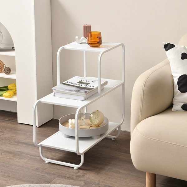 Contemporary Nordic Rectangular Iron Side Table 3-Tier Storage Shelves For Living Room - Image 2