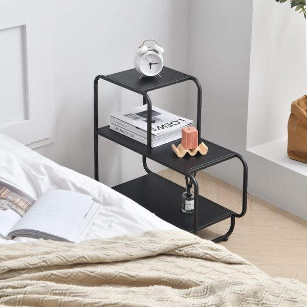 Contemporary Nordic Rectangular Iron Side Table 3-Tier Storage Shelves For Living Room - Image 12
