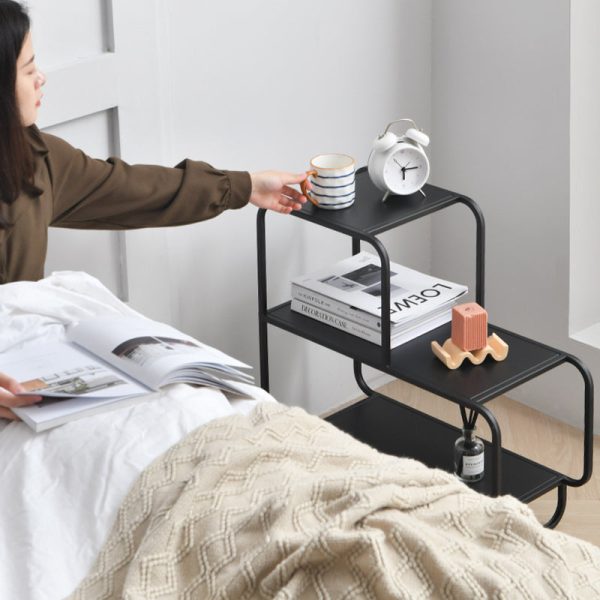 Contemporary Nordic Rectangular Iron Side Table 3-Tier Storage Shelves For Living Room - Image 7